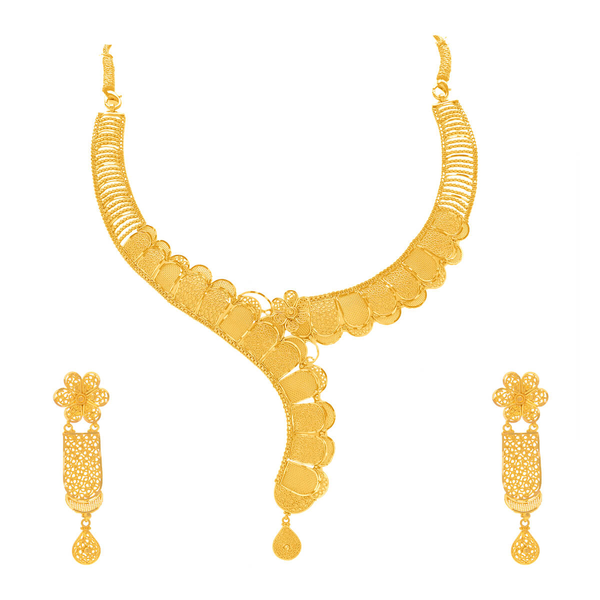 Aryahi Gold Necklace Set with Free Gold Coin