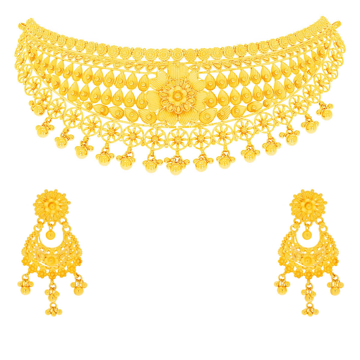 Chic Rajrani Gold Necklace Set with Free Gold Coin