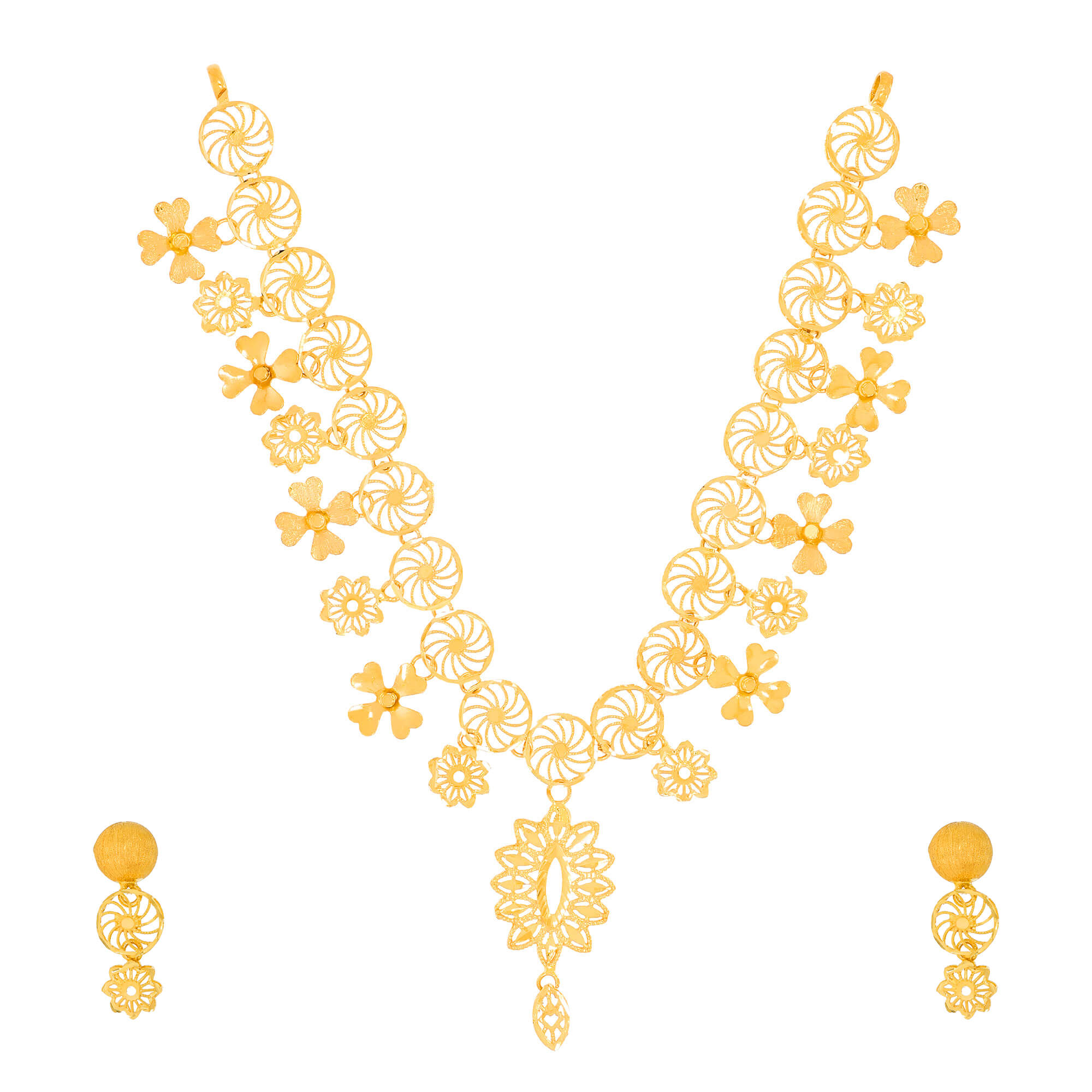 Adhitra Gold Necklace Set with Free Gold Coin