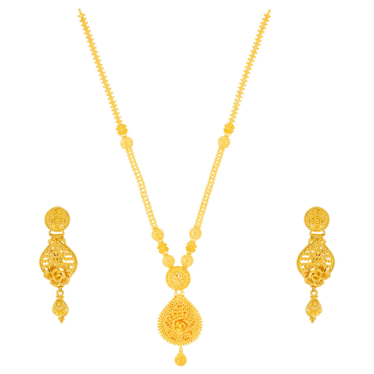 Distinctive Yellow Gold Necklace Set