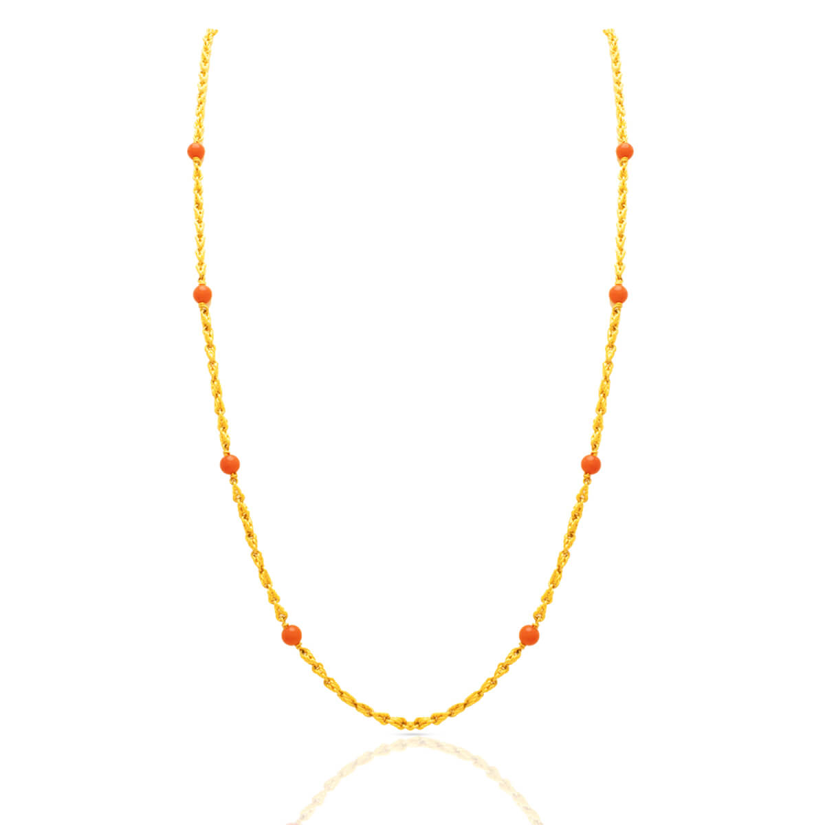 Coral Gold Necklace with Free Gold Coin