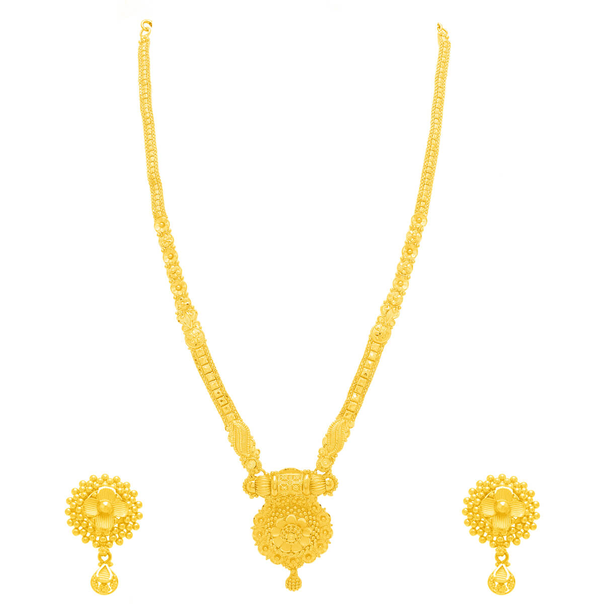 Ishanvi Gold Necklace Set