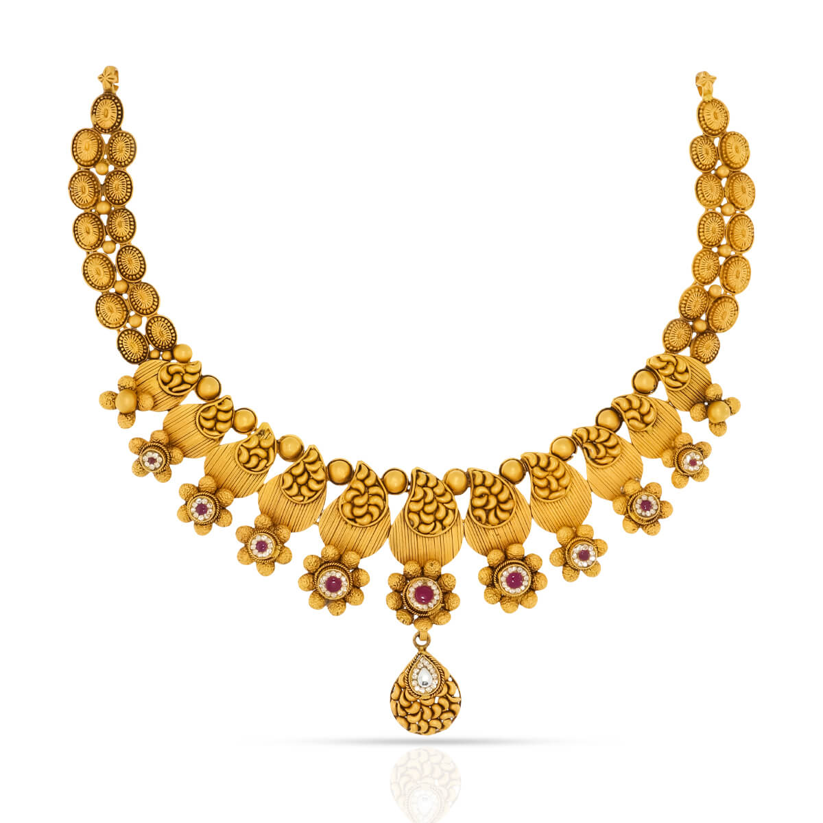 Menaka Gold Necklace with Free Gold Coin