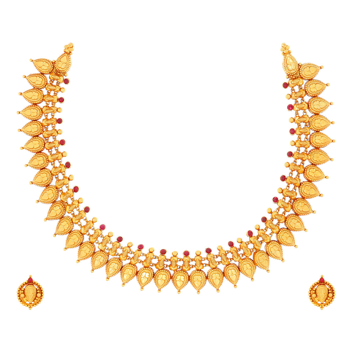 Mystifying Gold Necklace Set With Earring