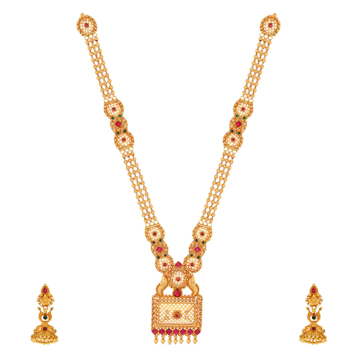 Opulent Gold Necklace Set with Free Gold Coin