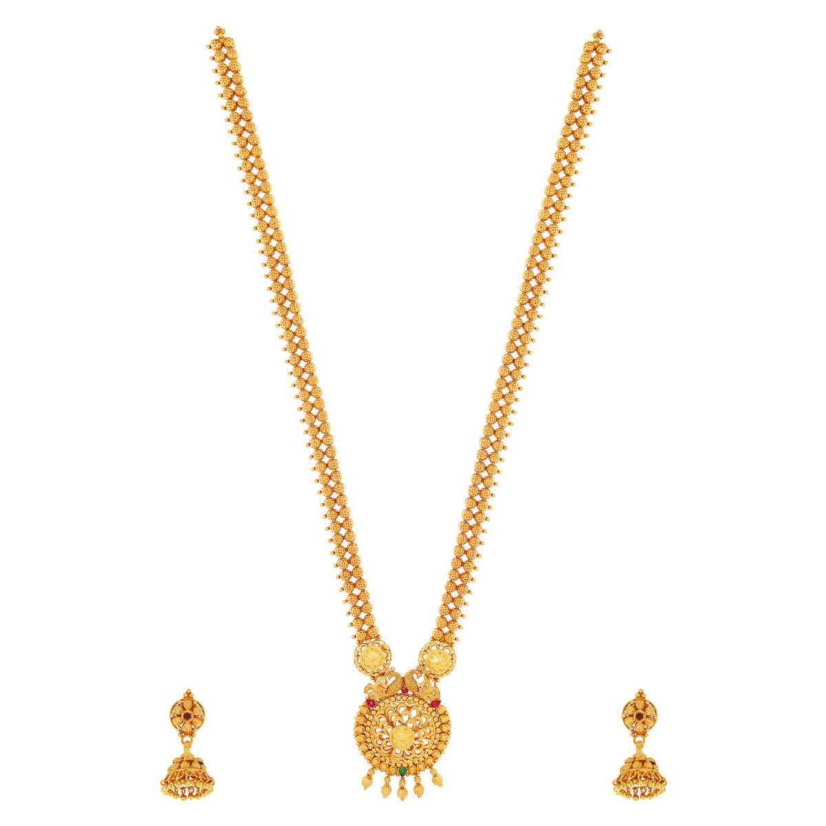 glitzy Gold Necklace With Earring with Free Gold Coin