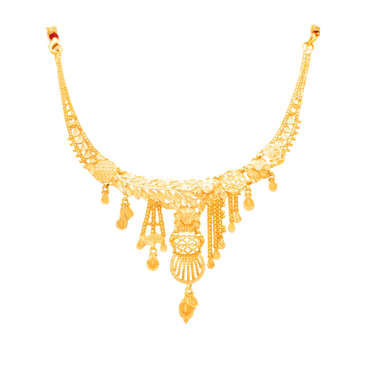 Opulent Gold Nagashi Necklace with Free Gold Coin