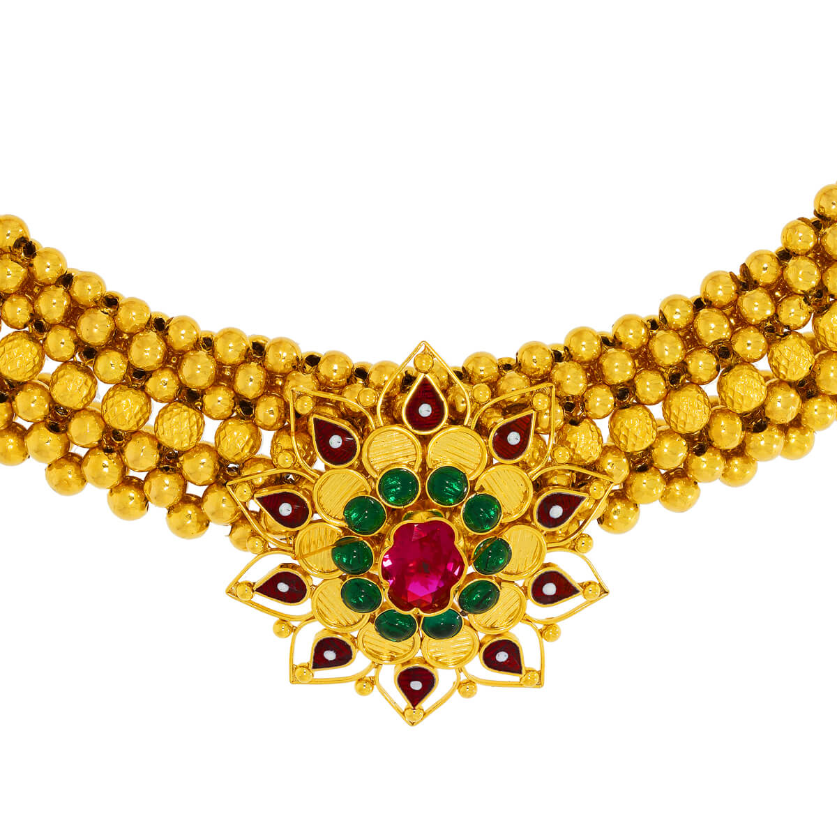 Miharika Gold Thushi Necklace with Free Gold Coin