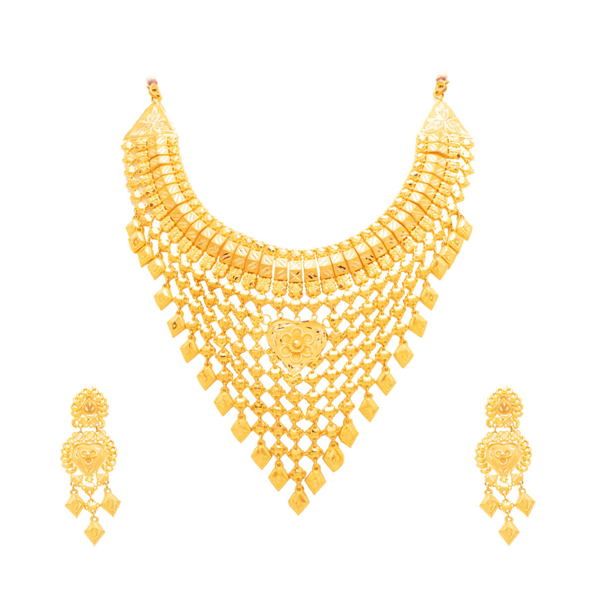 Golden Serenity Gold Necklace Set with Free Gold Coin