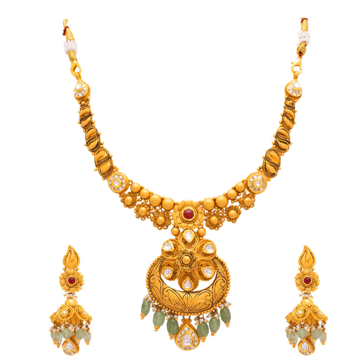 Kamya Gold Necklace Set with Free Gold Coin