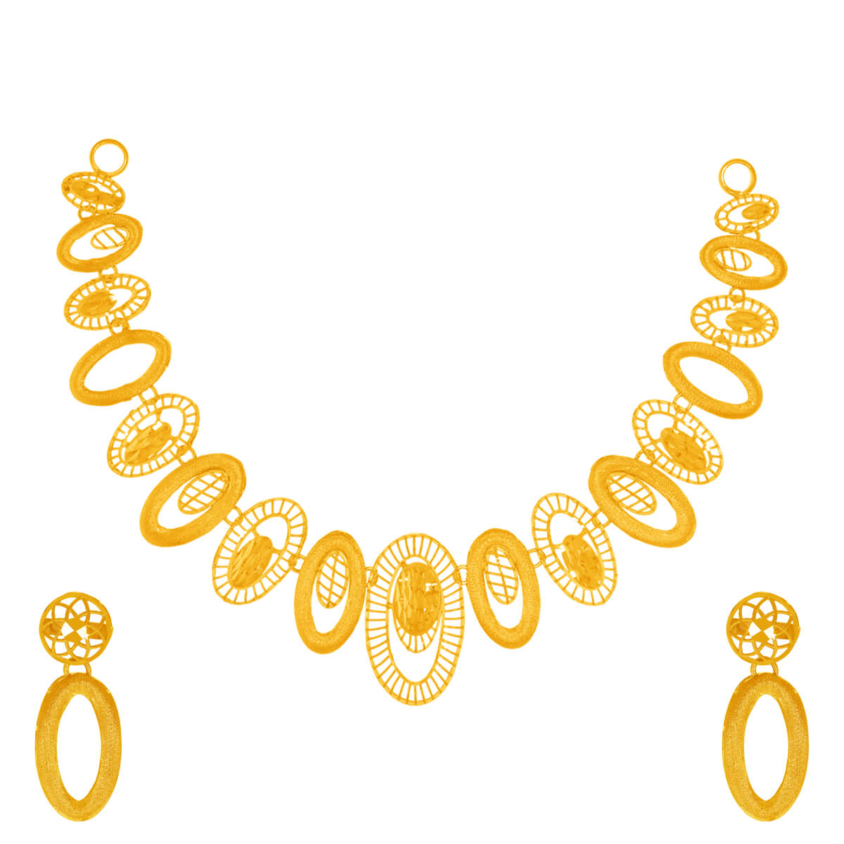 Niharika Elegant Gold Necklace Set with Free Gold Coin