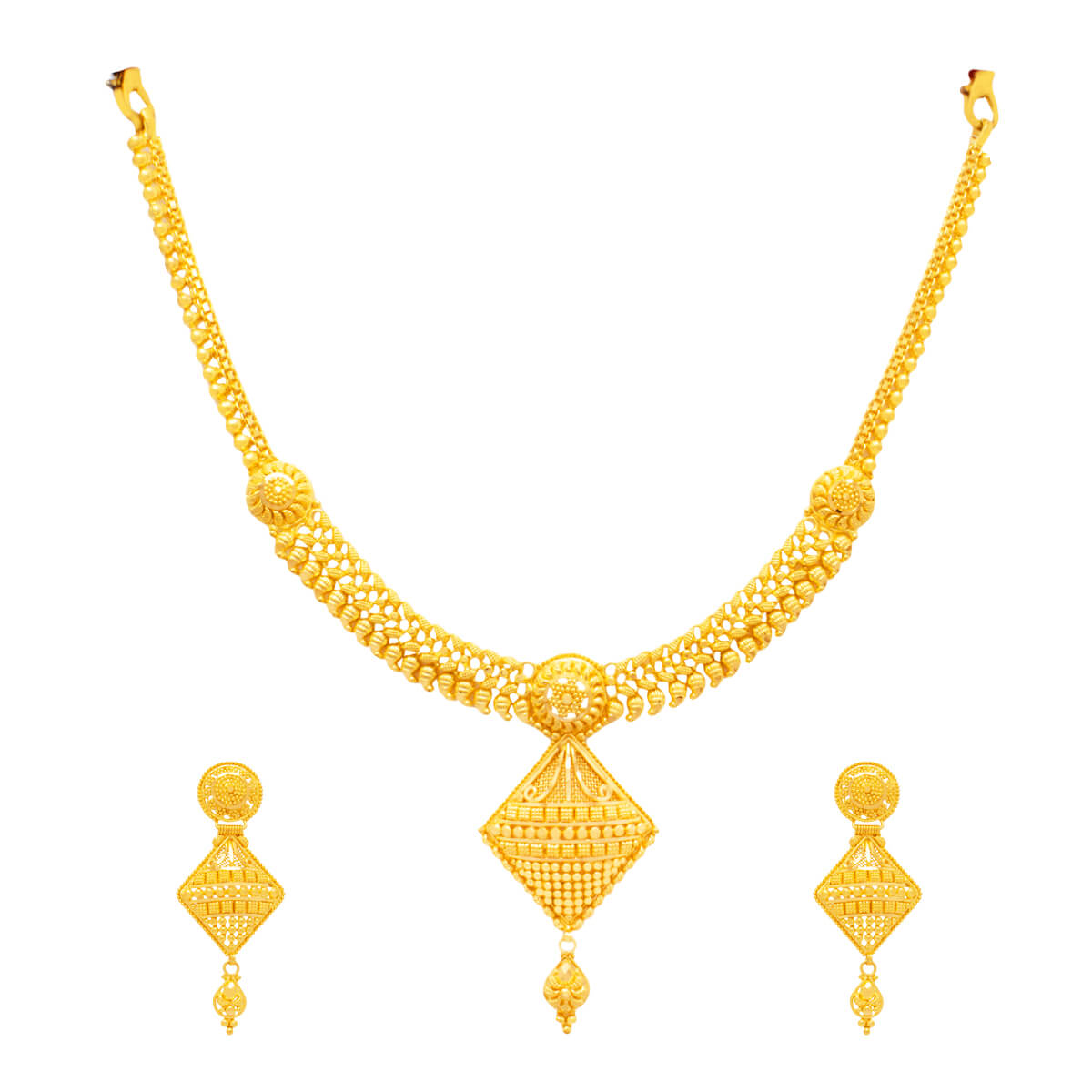 Asmee Eminent Gold Necklace Set with Free Gold Coin