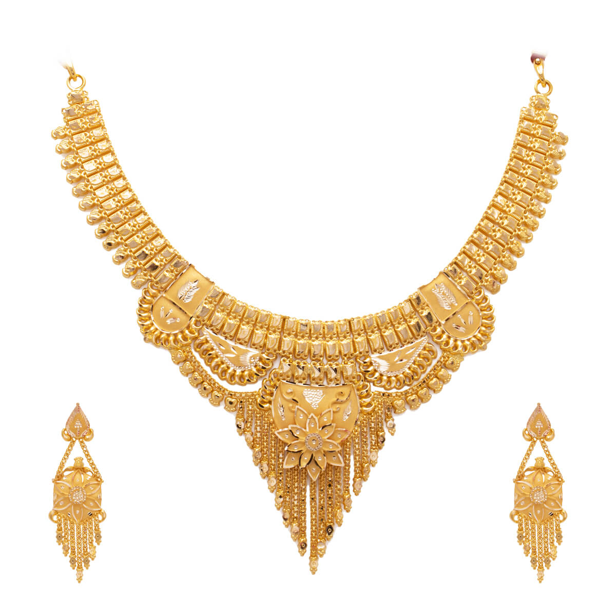 Itisha Gold Necklace Set with Free Gold Coin