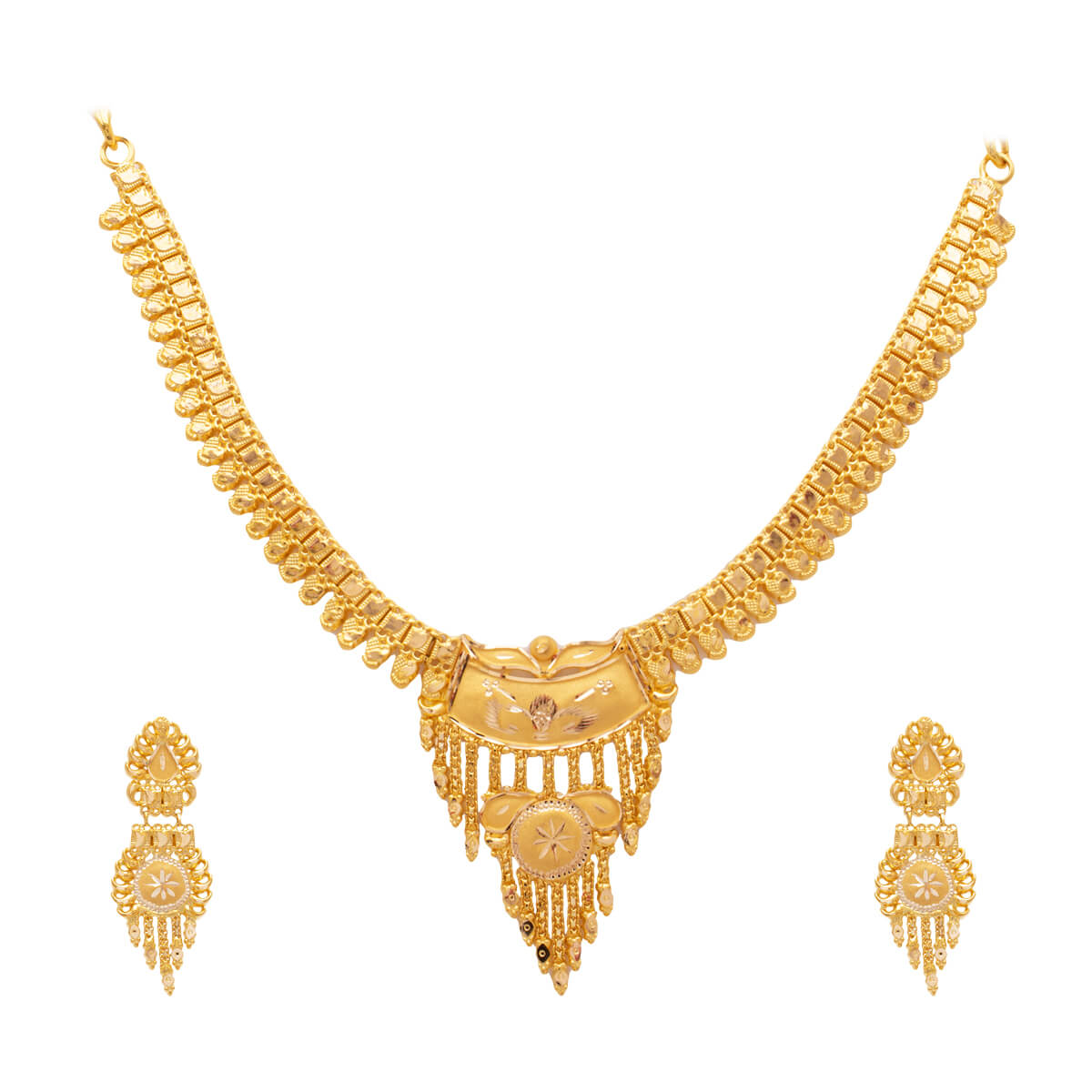 Ishana Gold Necklace Set with Free Gold Coin