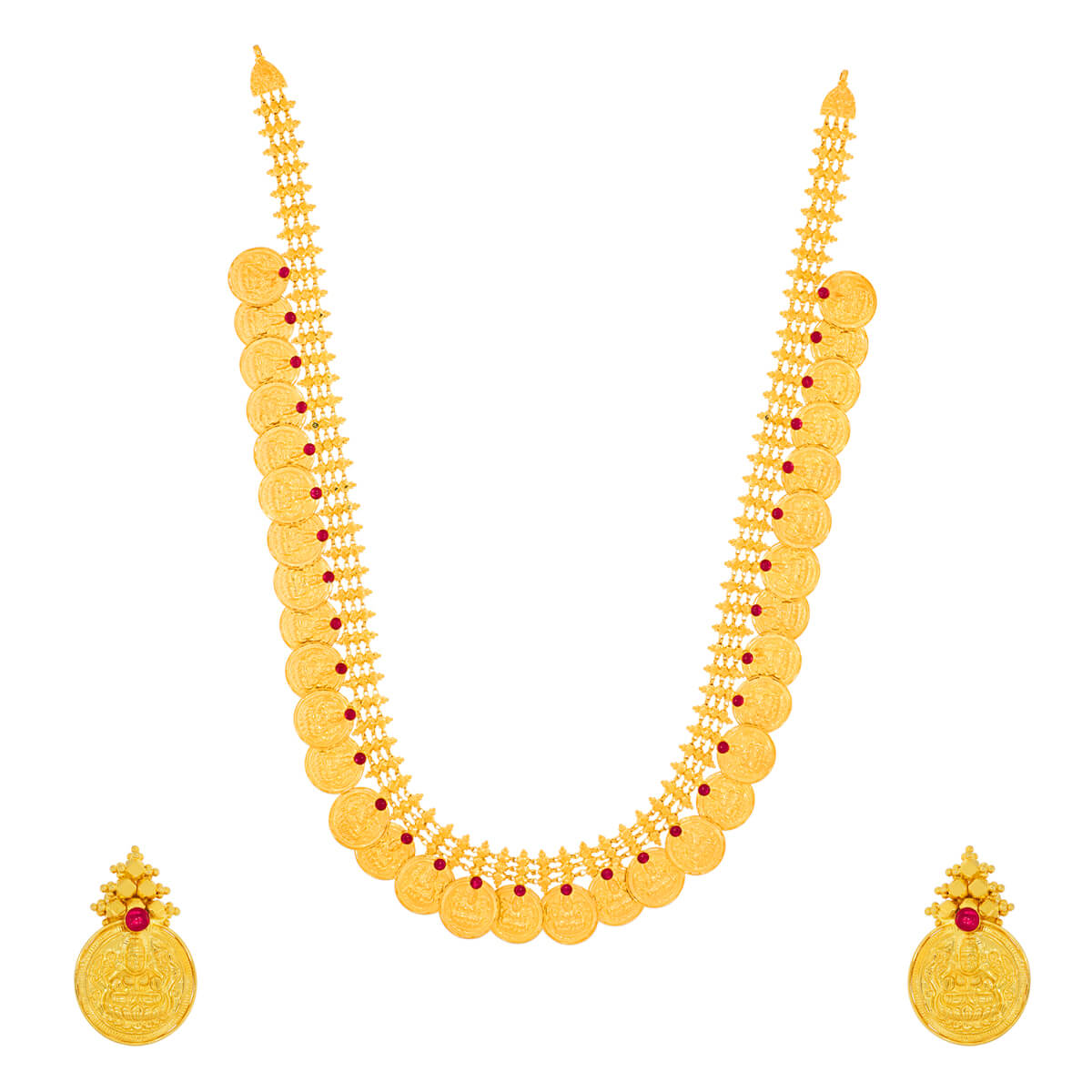 Sarvya Gold Necklace Set with Free Gold Coin