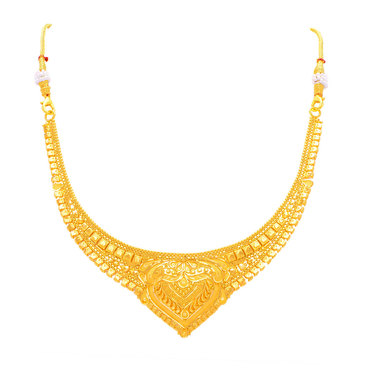 Vajratik Alluring Gold Necklace with Free Gold Coin