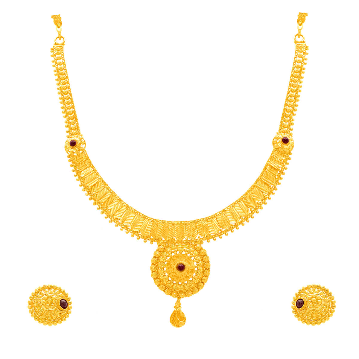 Advika Gold Necklace Set with Free Gold Coin