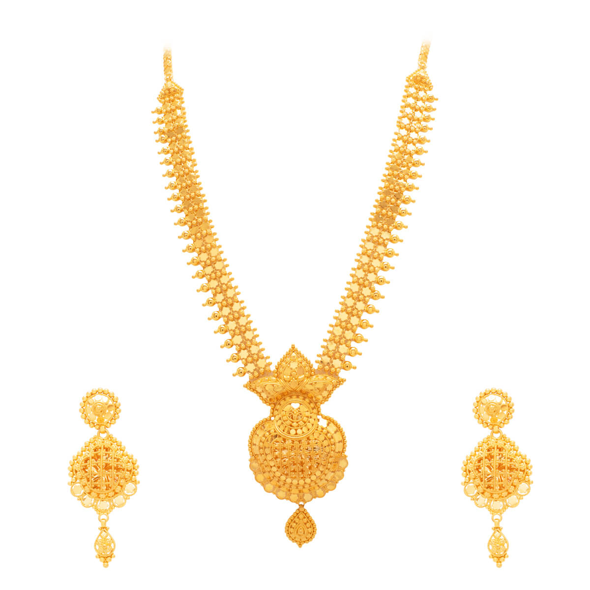 Elegant Golden Delight Gold Necklace Set with Free Gold Coin