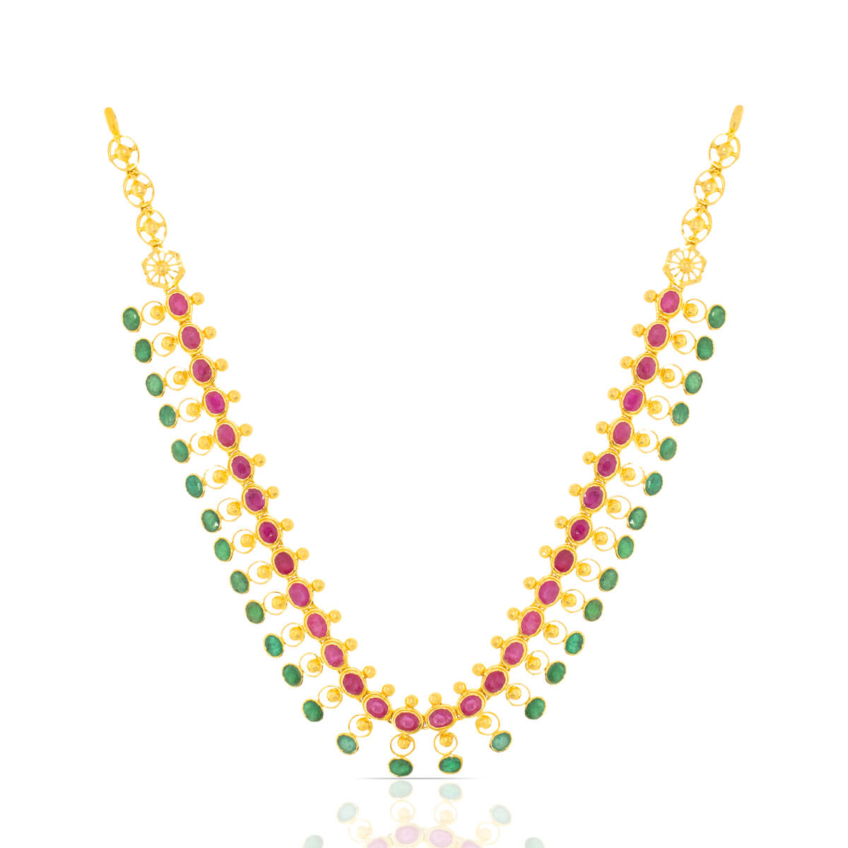 Celestial Gold Colorstone Necklace with Free Gold Coin