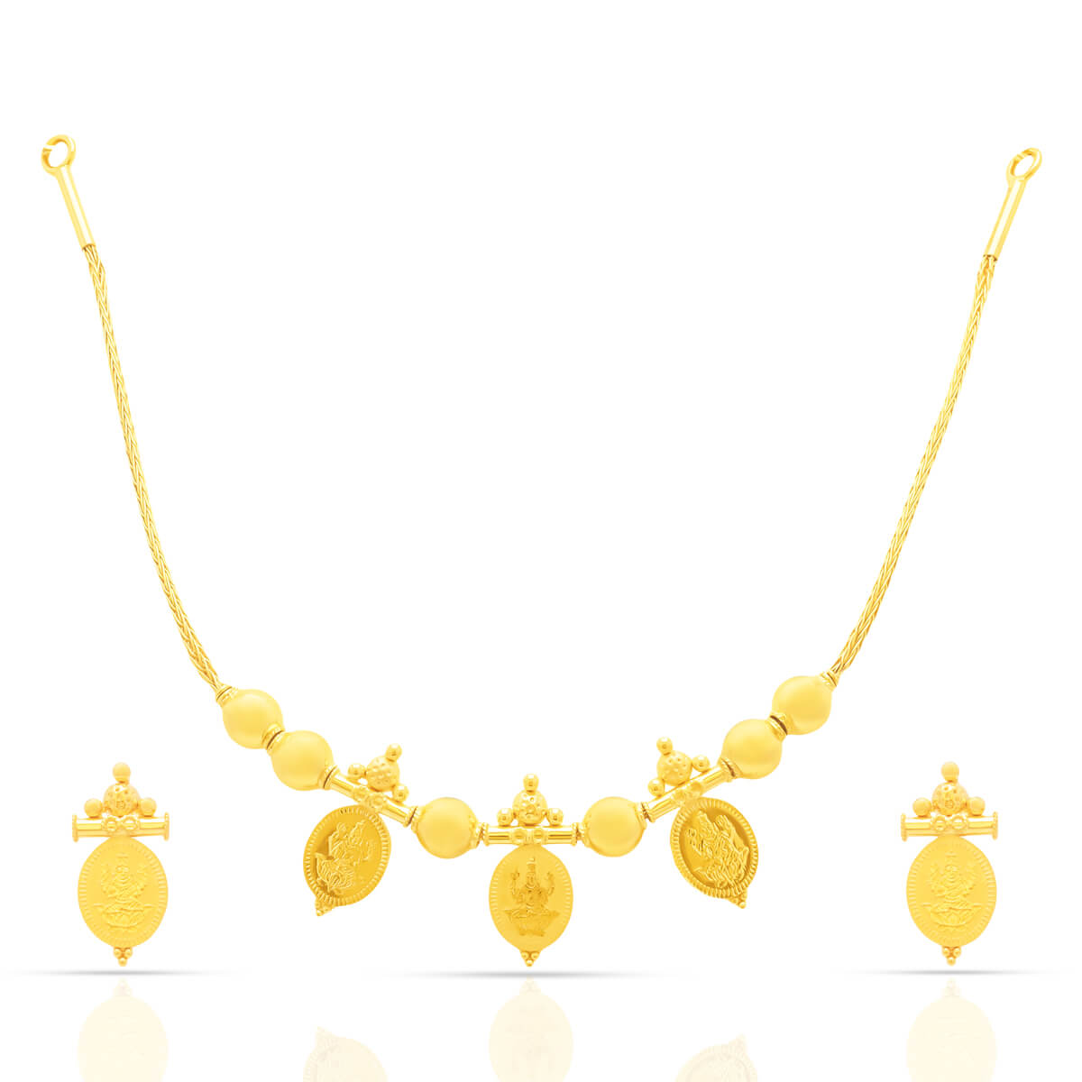 Laxmi Gold Necklace Set with Free Gold Coin