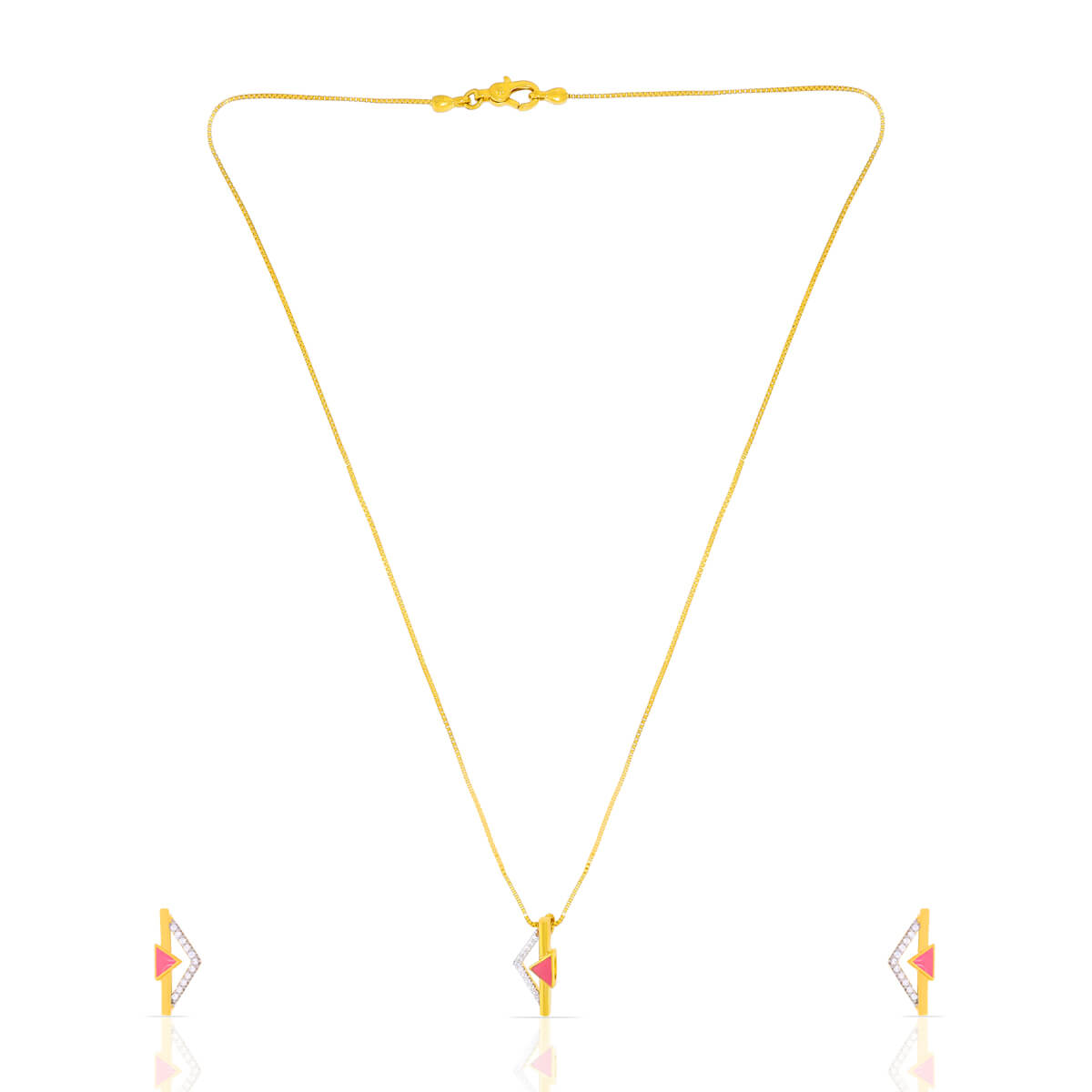 Timeless Geometry Enamel Gold Pendant Set