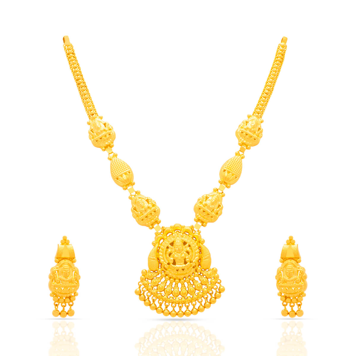 Sacred Elegance Gold Necklace Set with Free Gold Coin