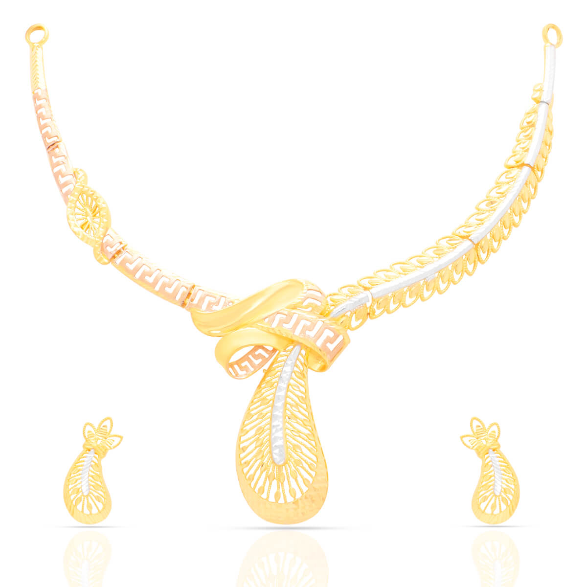 Dazzling Drape Gold Necklace Set with Free Gold Coin