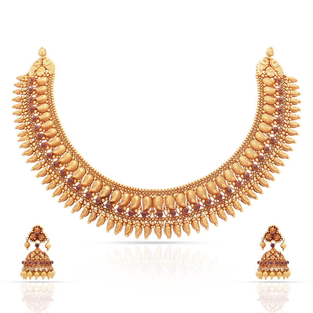 Vintage Elegance Gold Necklace With Earring