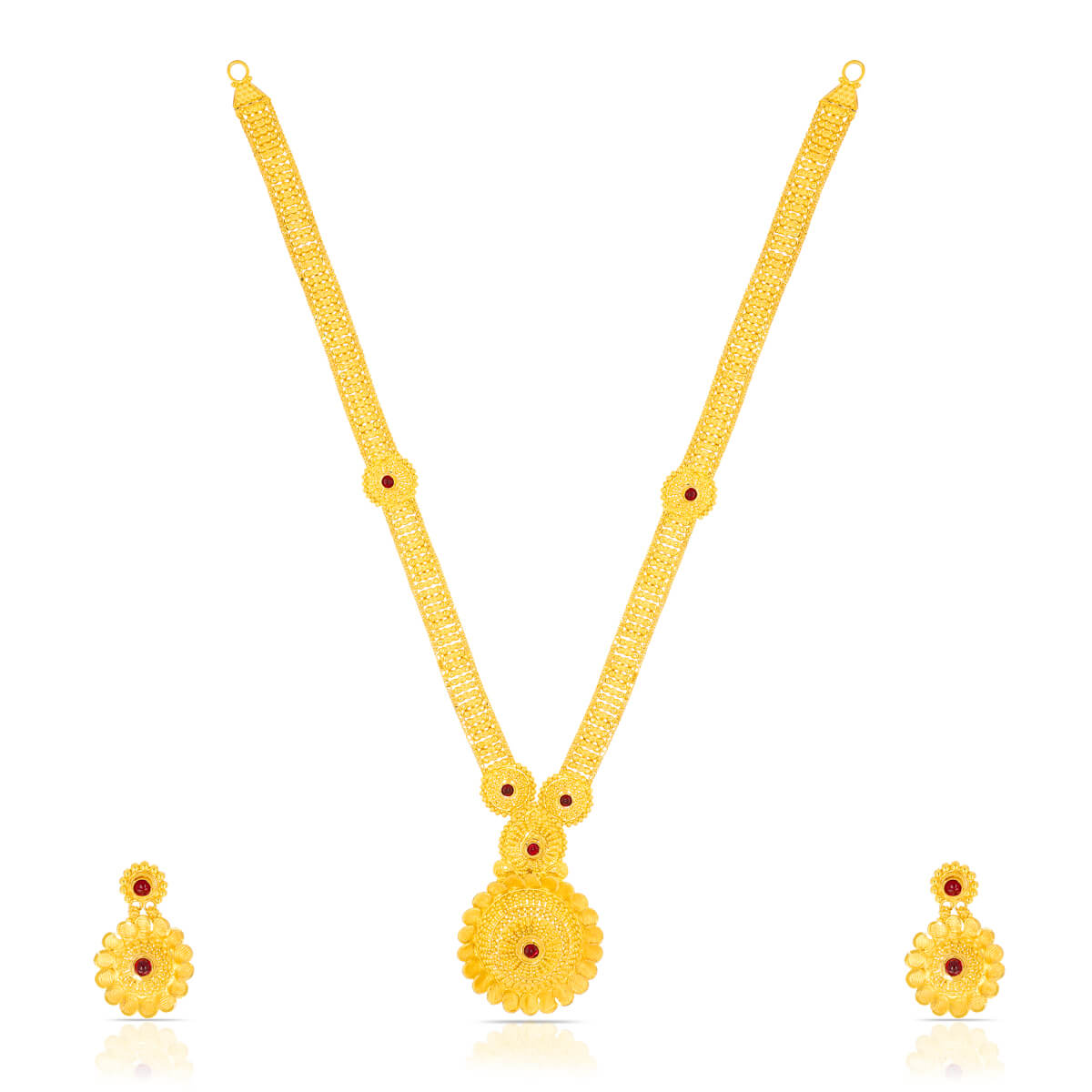 Golden Heritage Traditional Long Necklace Set Design