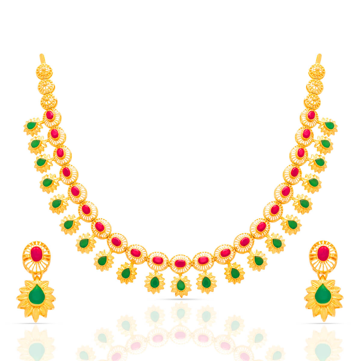 Colorful Grace Gold Necklace set with Free Gold Coin