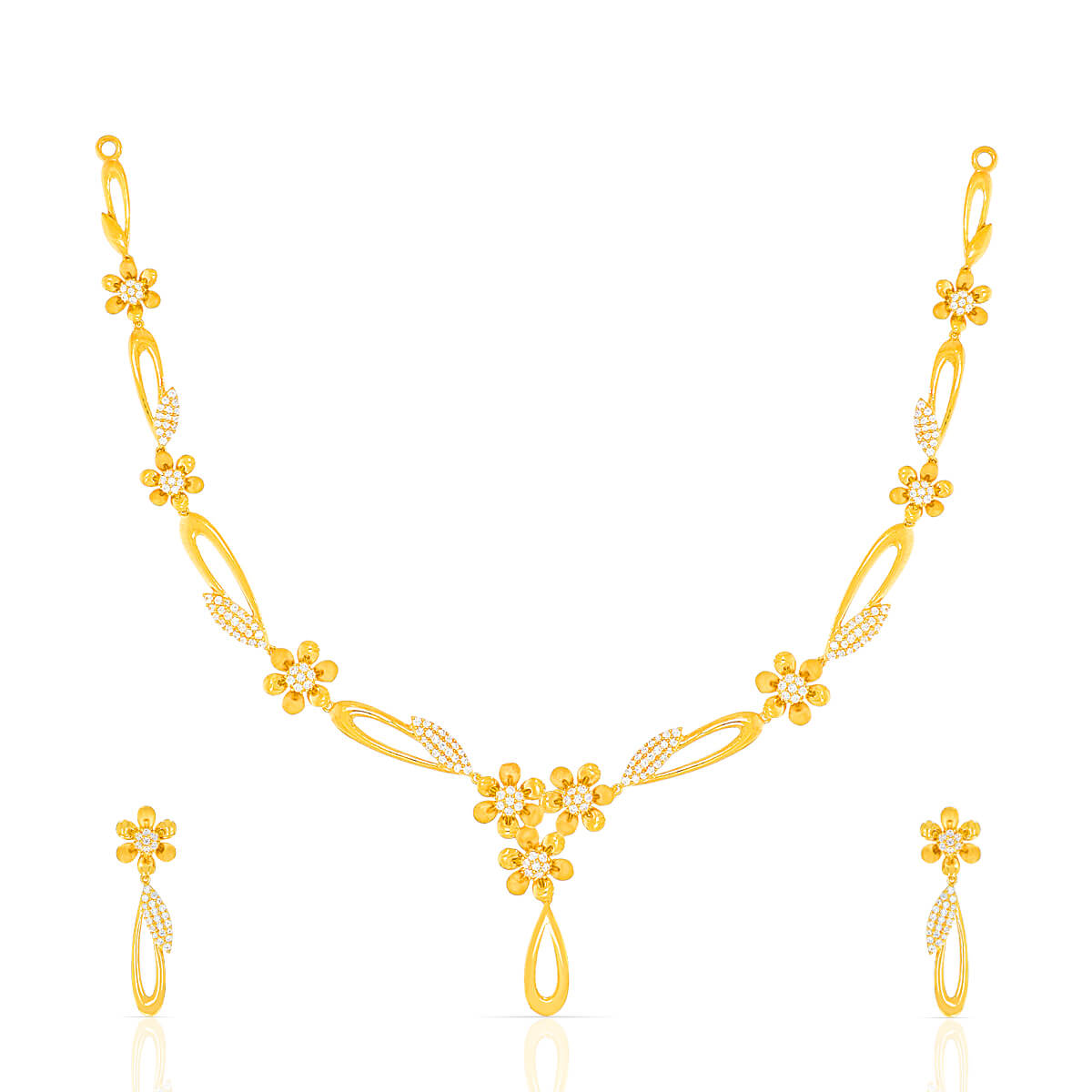 Embrace Lightness CZ Gold Necklace Set with Free Gold Coin