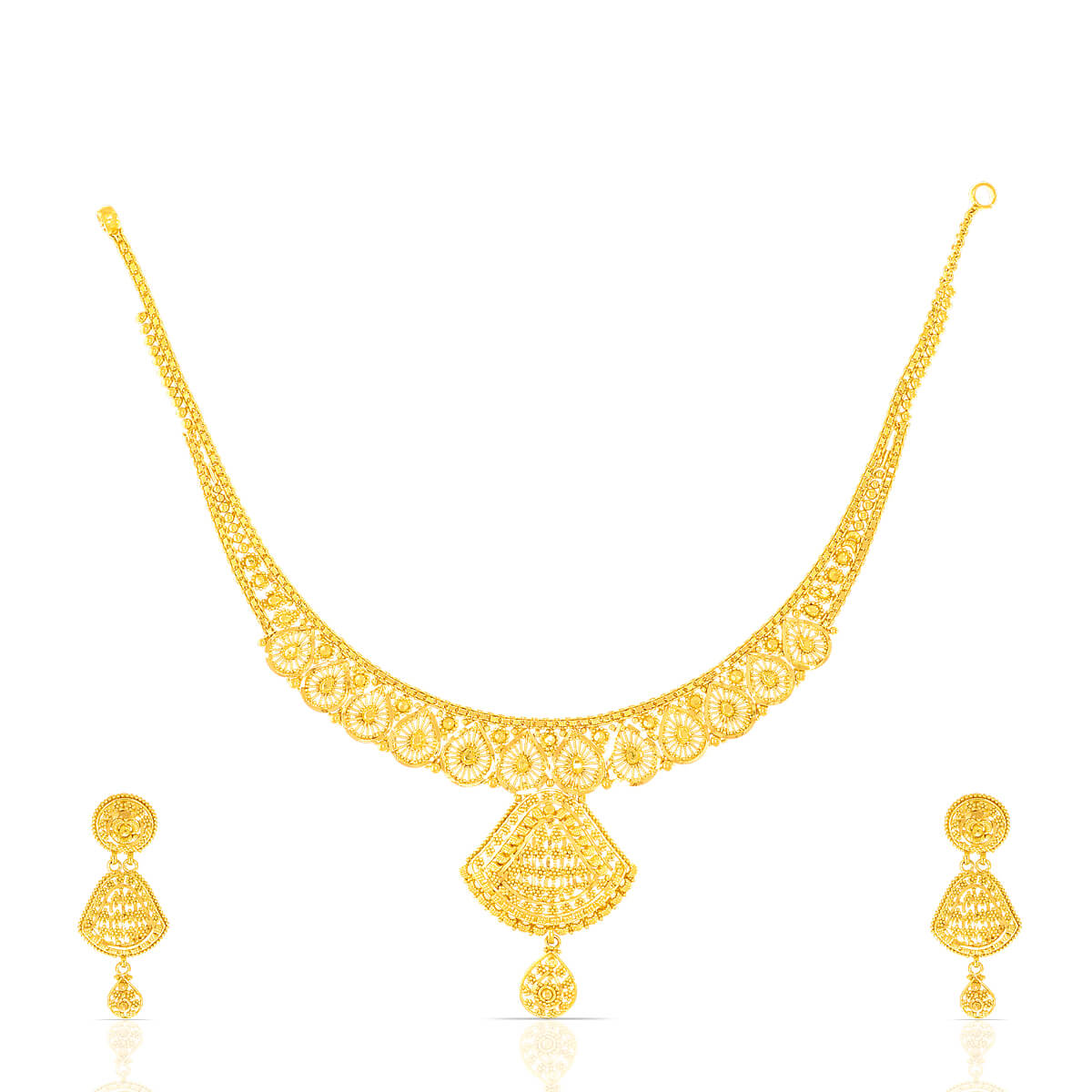 Traditional Elegance Gold Necklace Set with Free Gold Coin