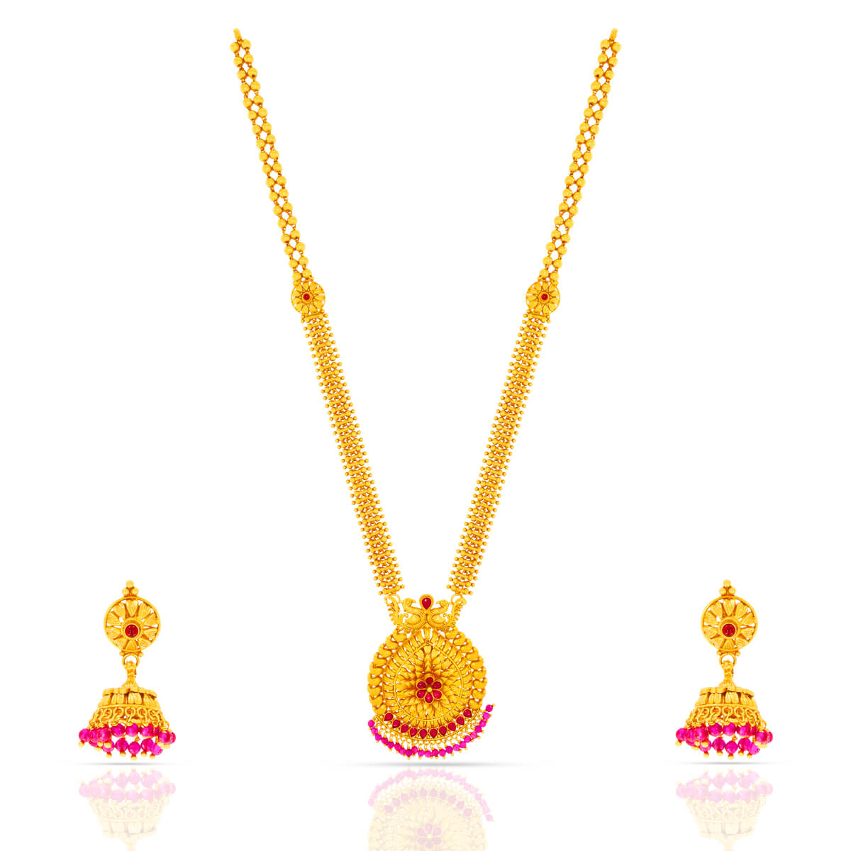 Pink Dreamscape Gold Necklace Set with Free Gold Coin