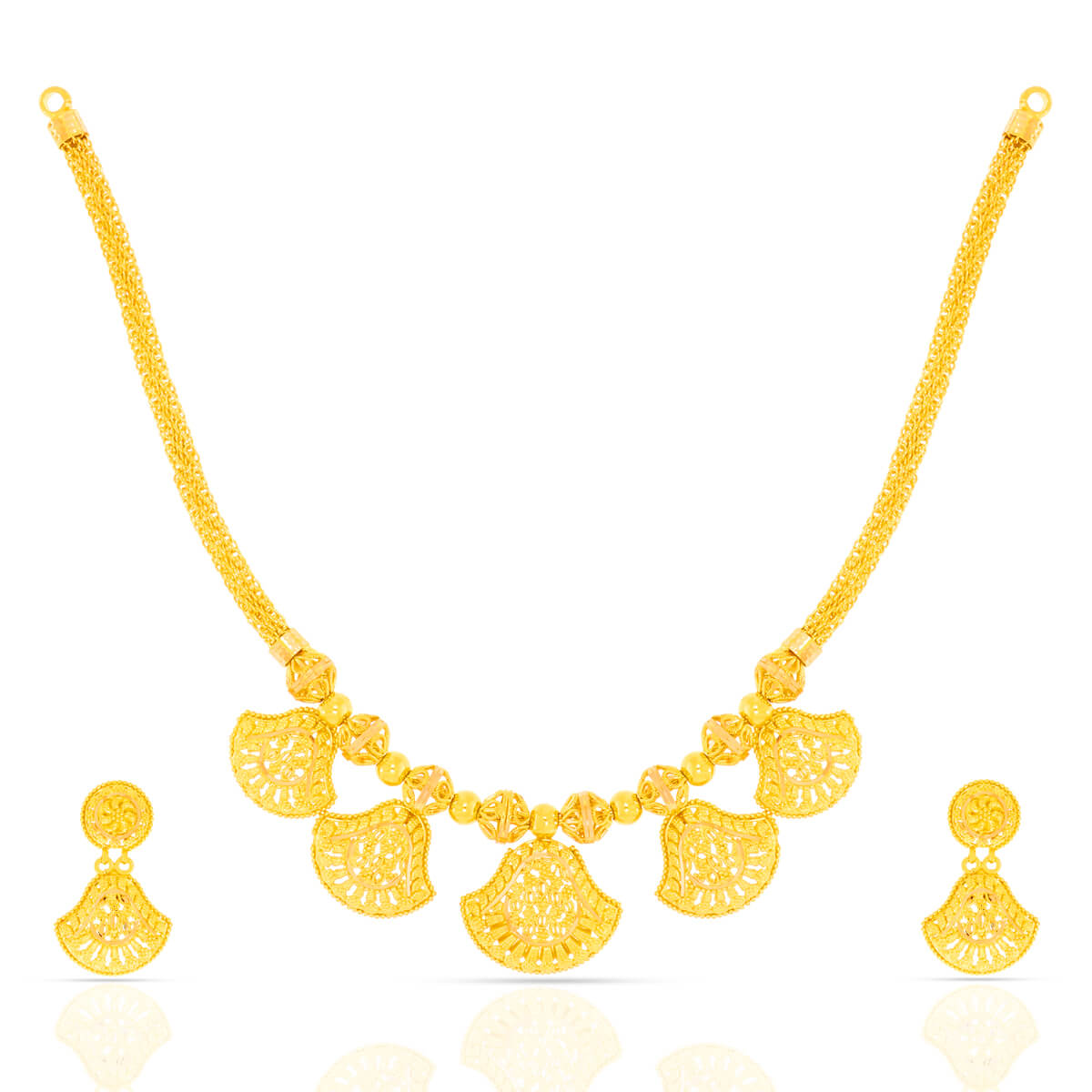 Cultural Charm Gold Necklace Set with Free Gold Coin