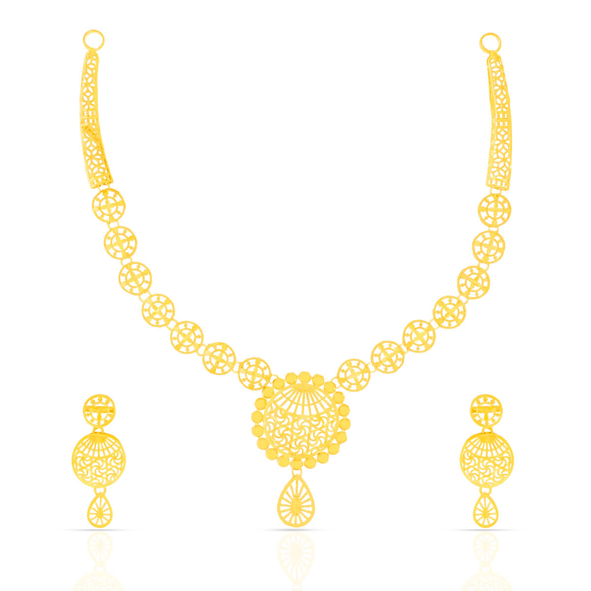 Circle of Light Gold Necklace Set with Free Gold Coin