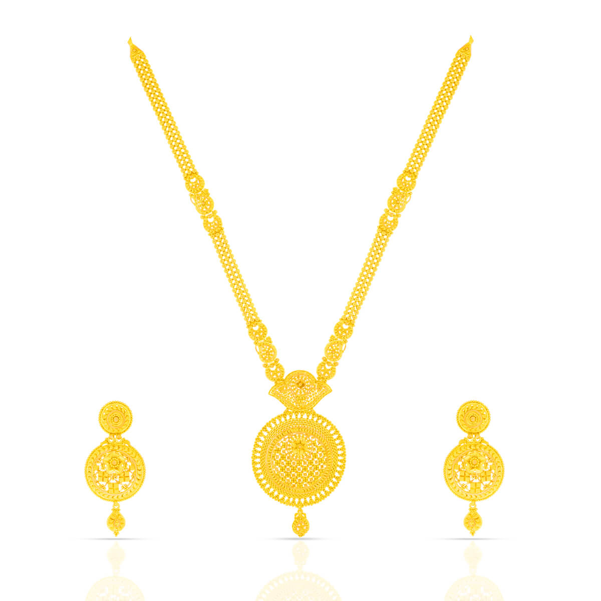 Glowing Elegance Gold Necklace Set with Free Gold Coin