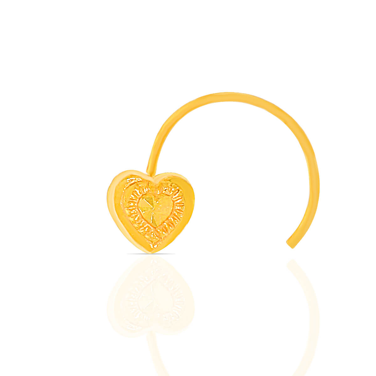 Heart Design Gold Nose-Pin