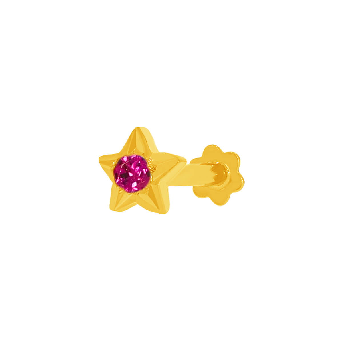 Pink Star Gold Nosepin