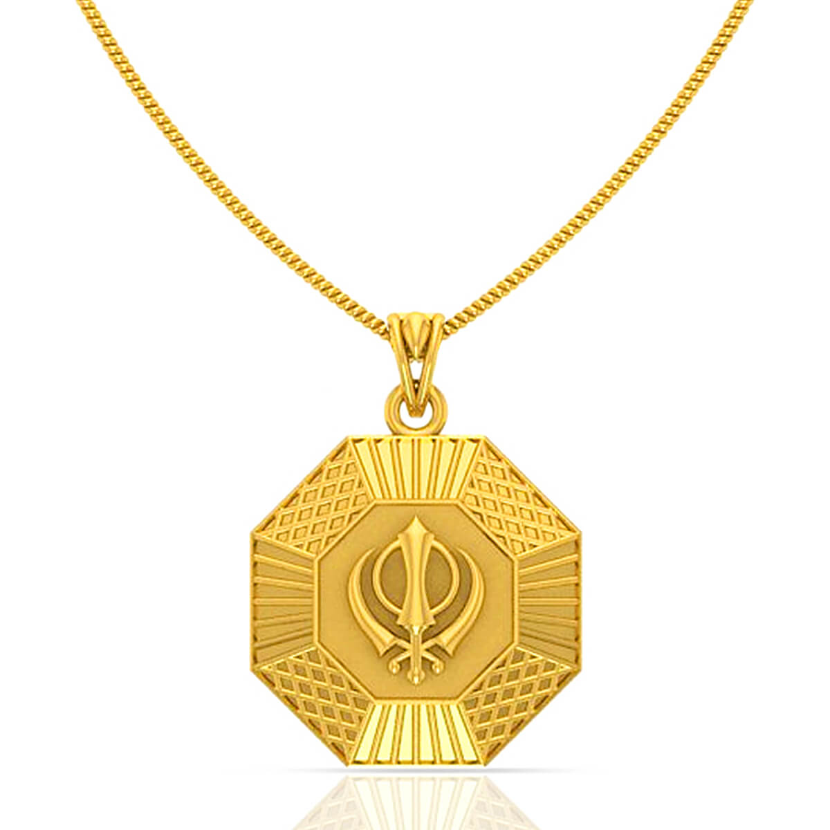 Valiant Khanda Gold Pendant with Free Gold Coin