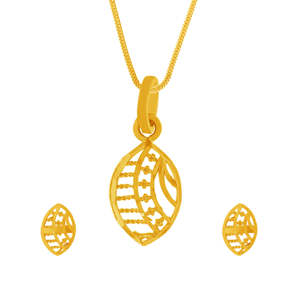 Trikam Gold Pendant Set with Free Gold Coin