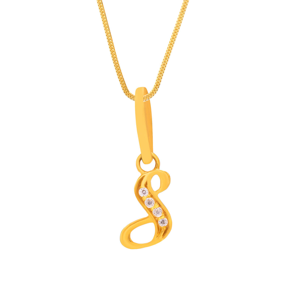 Eminent S alphabet Gold Pendant with Free Gold Coin