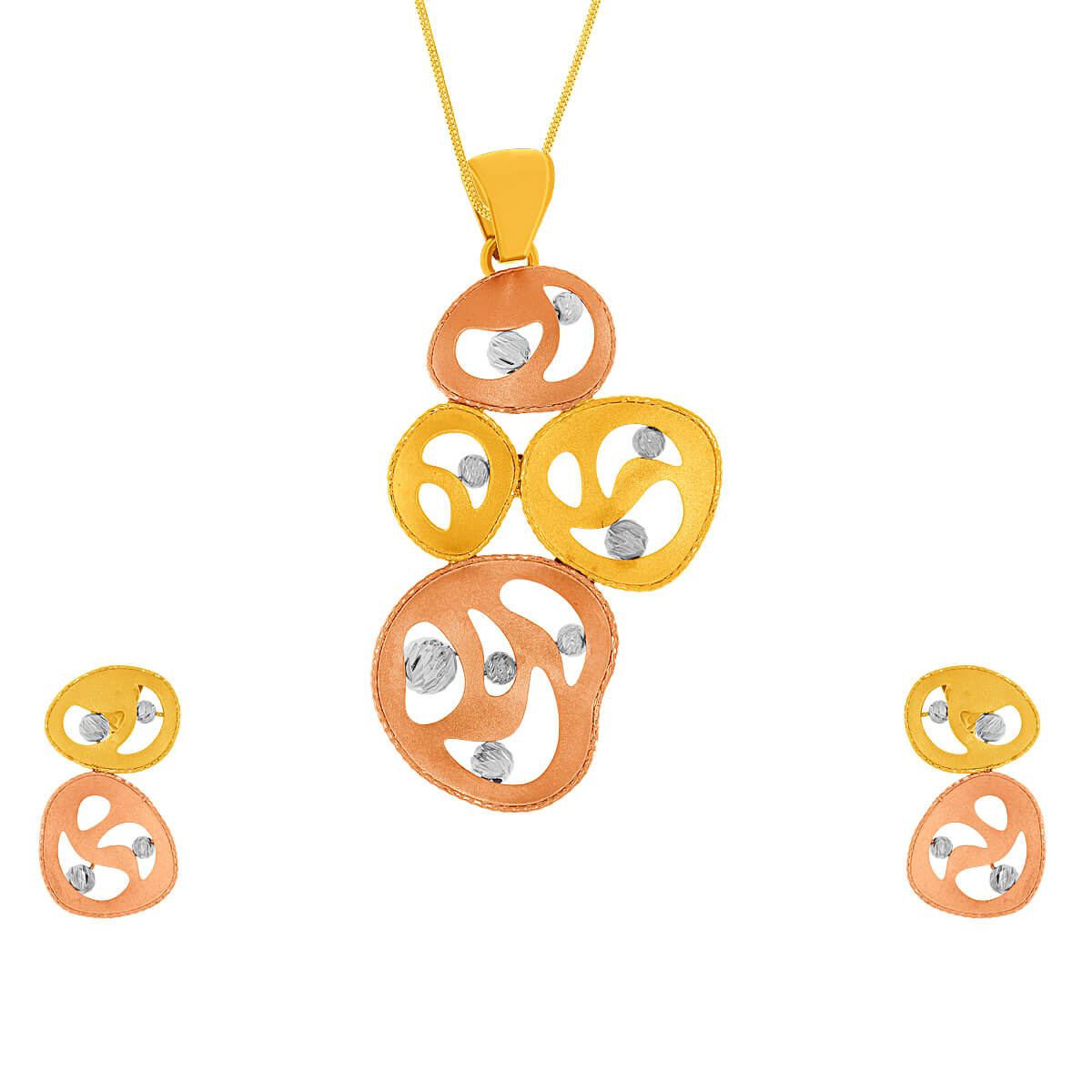 Atavistic Floral Gold Pendant Set