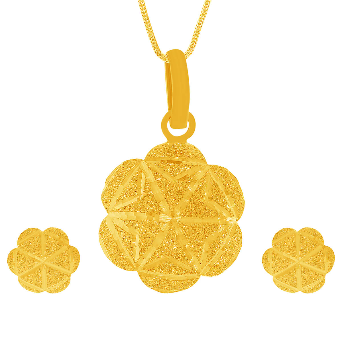 Blossom Eminent Gold Pendant Set with Free Gold Coin