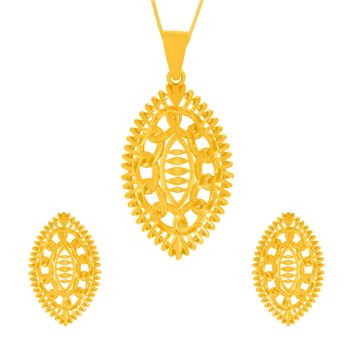 Kaveri Gold Pendant Set with Free Gold Coin