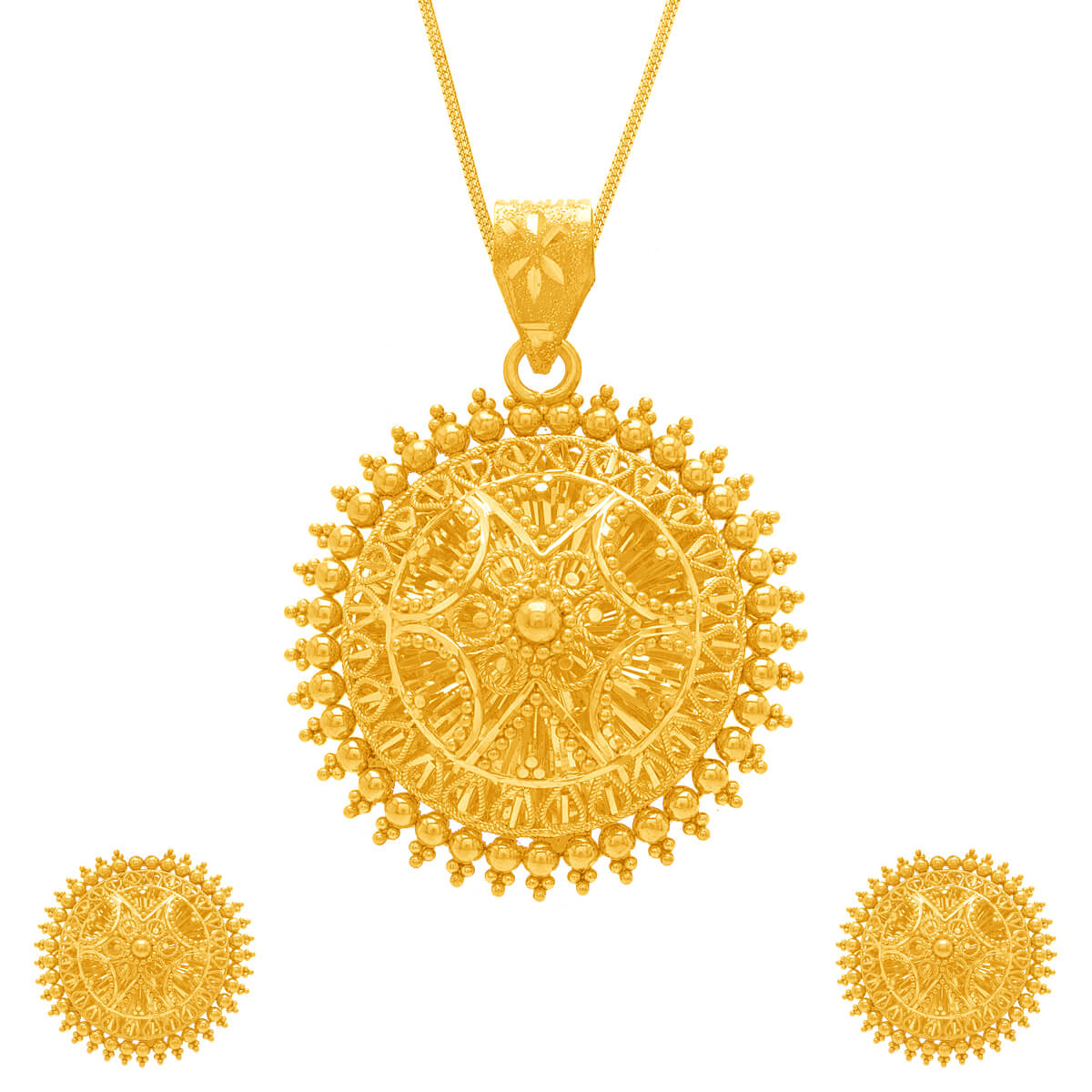 Arokya Gold Pendant Set with Free Gold Coin