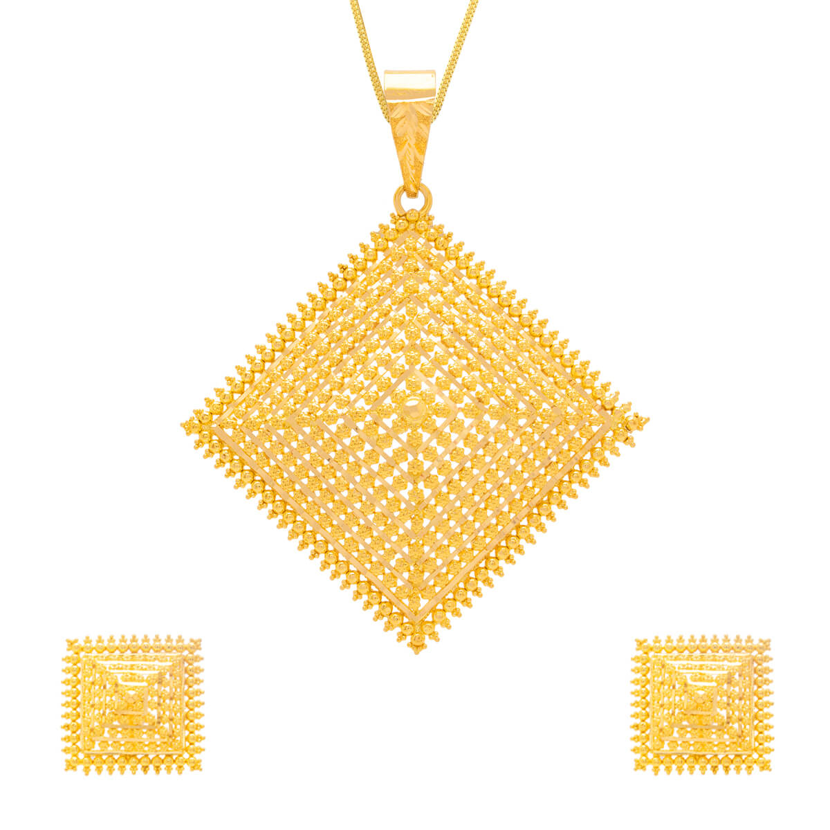 Eminent Lace Gold Pendant Set with Free Gold Coin