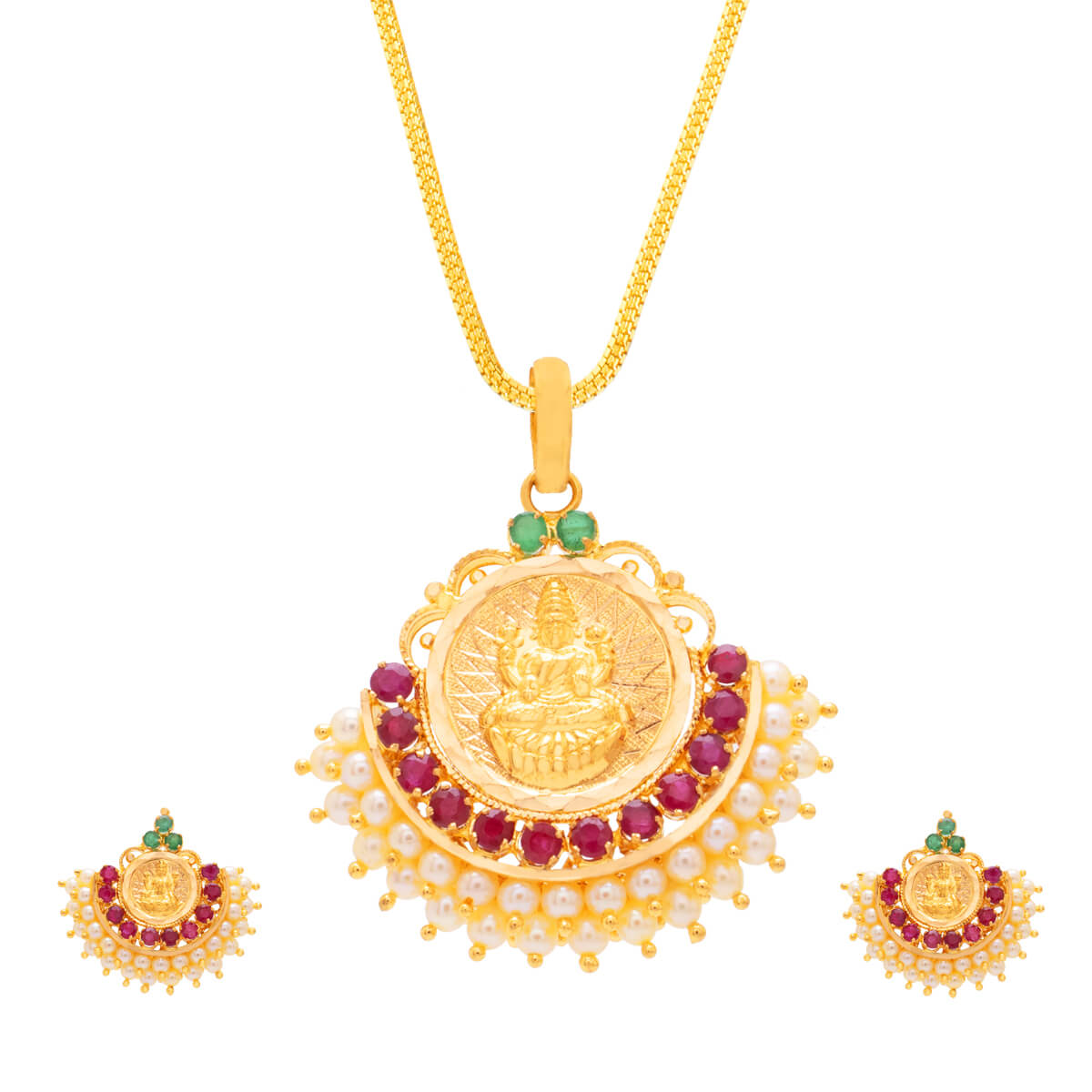 Omniscient Trishana Gold Pendant Set