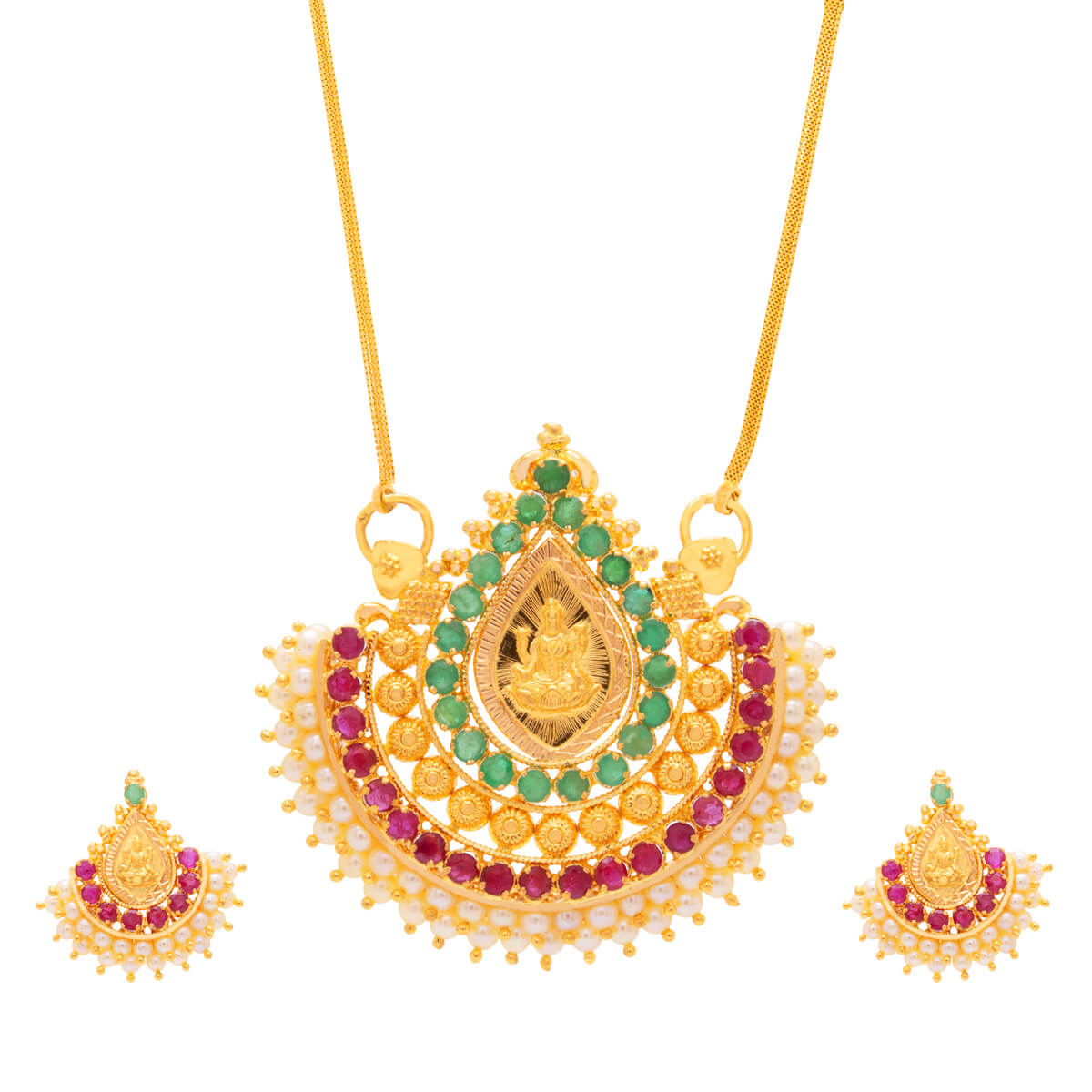 Arshana Gold Pendant Set with Free Gold Coin