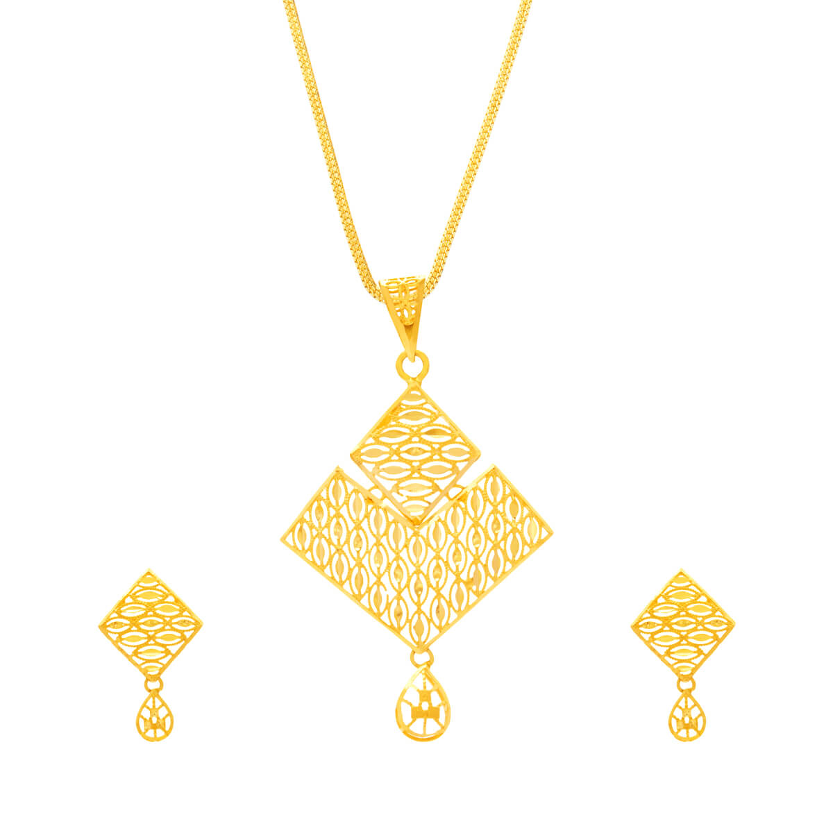 Pranavi Gold Pendant Set