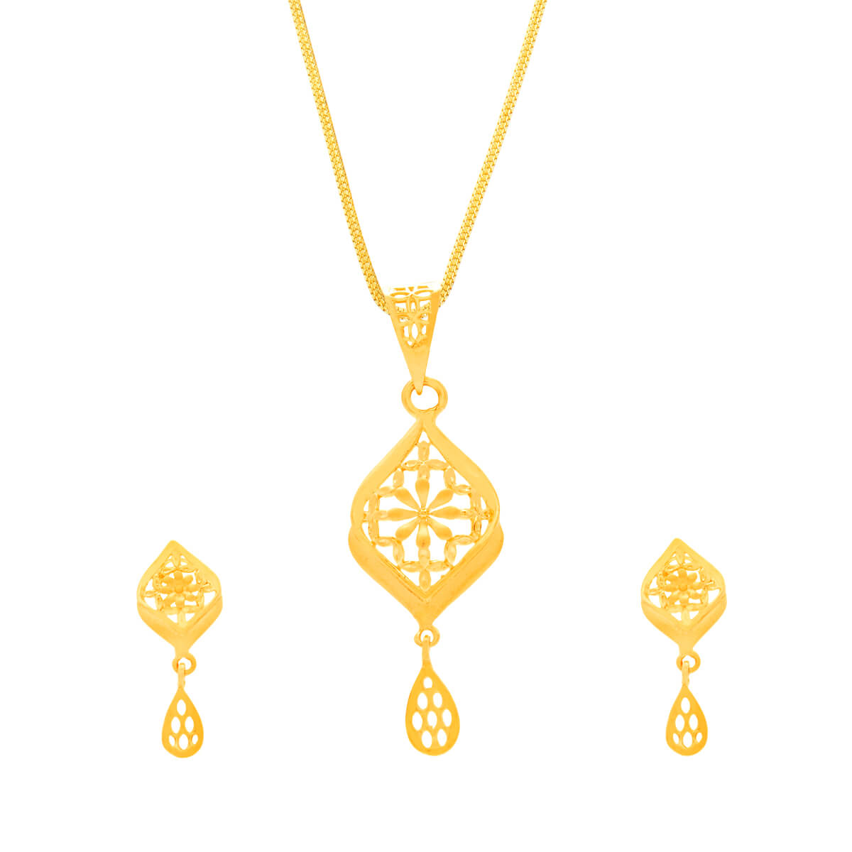 Prajna Gold Pendant Set with Free Gold Coin